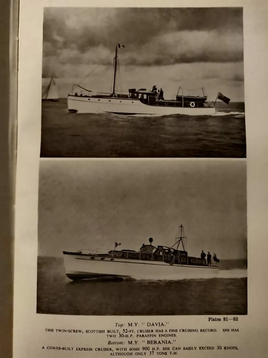 Page de la revue Motor Cruising de 1929 mentionnant le Davia, document d'epoque de reference